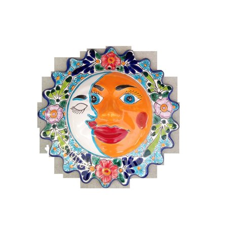 AVERA PRODUCTS Talavera Multi-color Ceramic 14 in. H Sun and Moon Wall Hanging APD102140